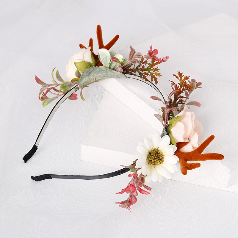 Xinyun Christmas headwear, faux antler hairbands, party hairpins, hair accessories, forest girl style accessories, photo and photography performance details Picture