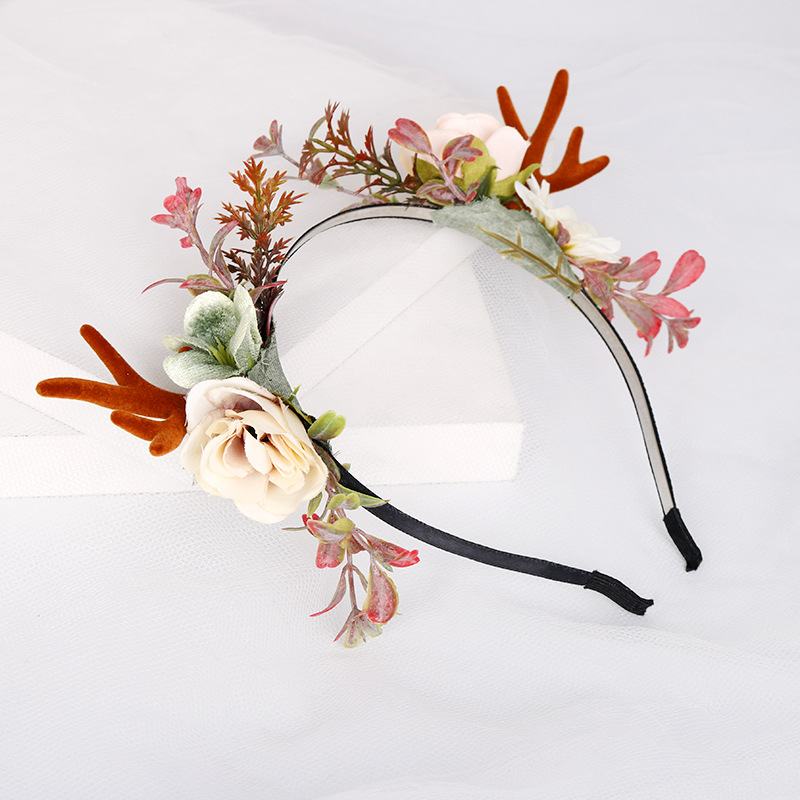 Xinyun Christmas headwear, faux antler hairbands, party hairpins, hair accessories, forest girl style accessories, photo and photography performance Specification image