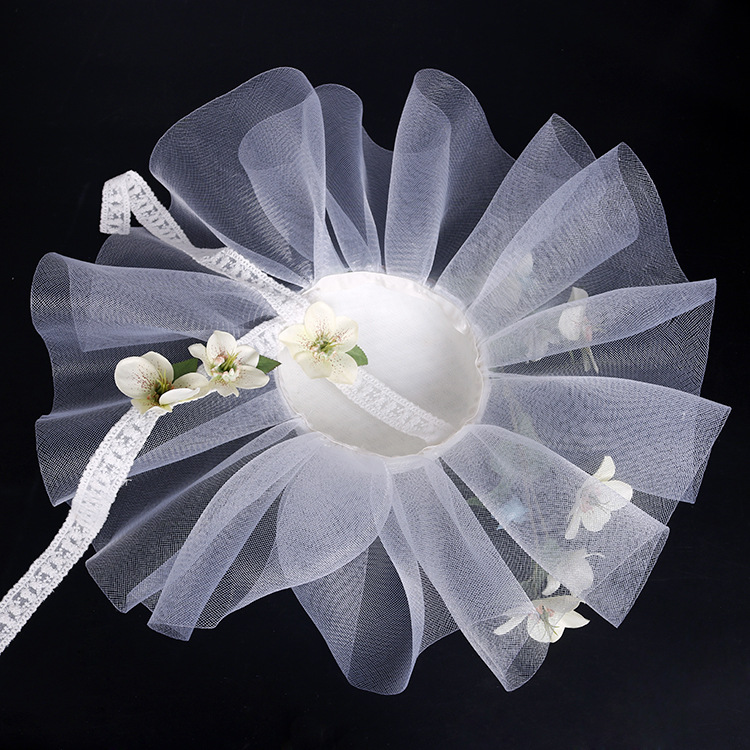 Xinyun Foreign Trade headwear, stage performance top hats, photo studio retro lace hats, Forest-style wedding hair accessories, wide-brimmed gauze hats Application Scenario