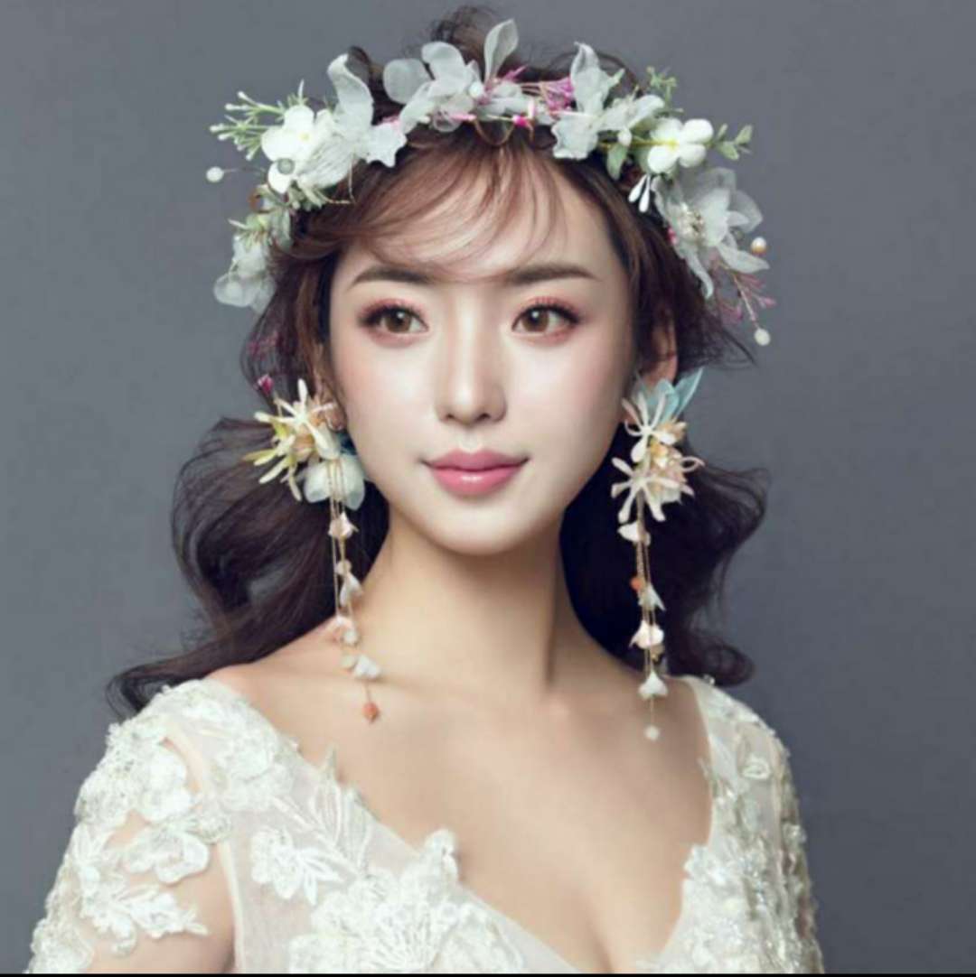 Japanese-style sweet seaside vacation photography flower wreath, children's festival performance headwear, forest girl Hawaiian half-ring hair accessory