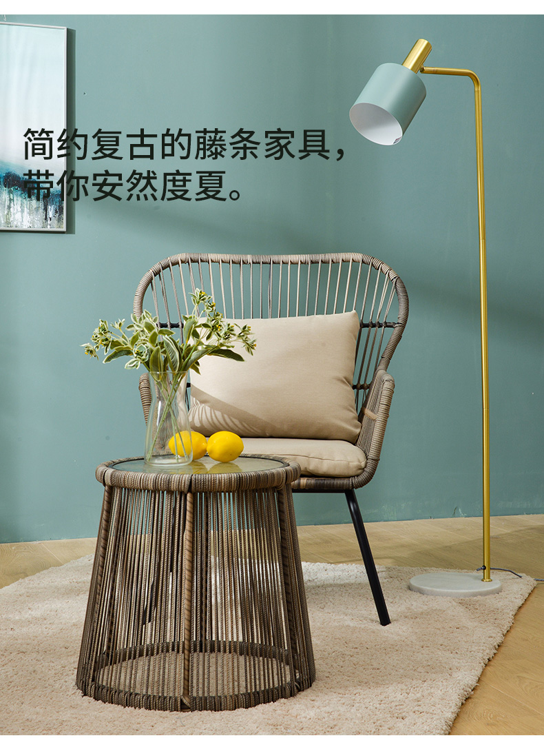 藤编桌椅实物图