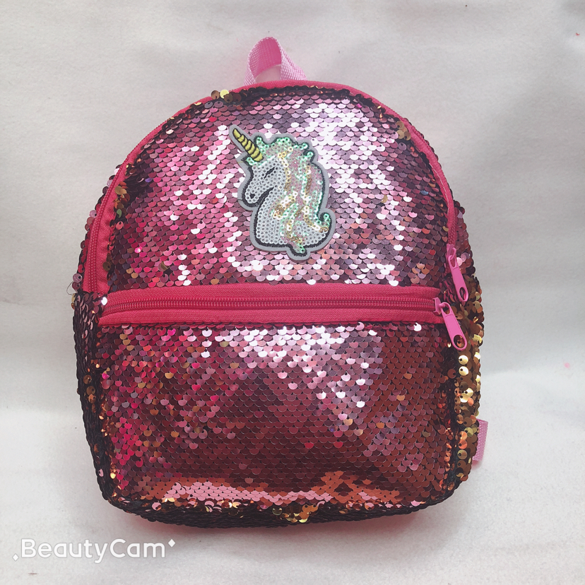 Sequined schoolbag, backpack, sequined unicorn, children's sequined bag, unicorn schoolbag, cartoon bag details Picture