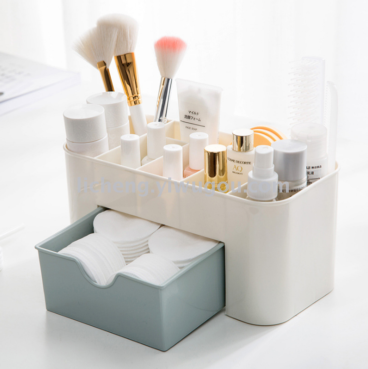 Caja de almacenamiento cosmético caja de organizador cosmético con cajón joyería de escritorio caja de maquillaje productos para el cuidado de la piel caja de aseo details Picture