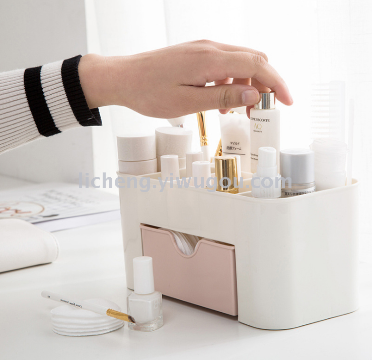 Caja de almacenamiento cosmético caja de organizador cosmético con cajón joyería de escritorio caja de maquillaje productos para el cuidado de la piel caja de aseo Application Scenario