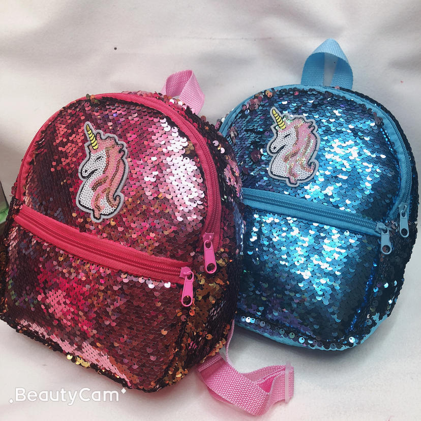 Plush schoolbag, children's schoolbag, sequined schoolbag, backpack, unicorn sequined schoolbag Specification image