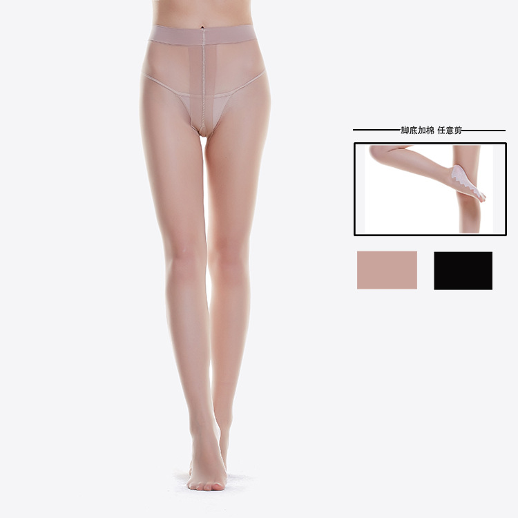 Summer thin, skin-penetrating, high-quality velvet invisible T-shaped, customizable silk stockings with anti-snagging
