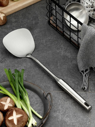 304 stainless steel spatula thickened household stir-fry spatula anti-heat kitchenware kitchen single thumbnail