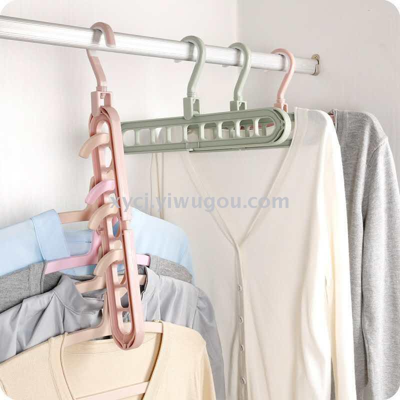 A popular multi-functional rotating and folding clothes rack, the same 9-hole magic clothes drying rack as Douyin Specification image