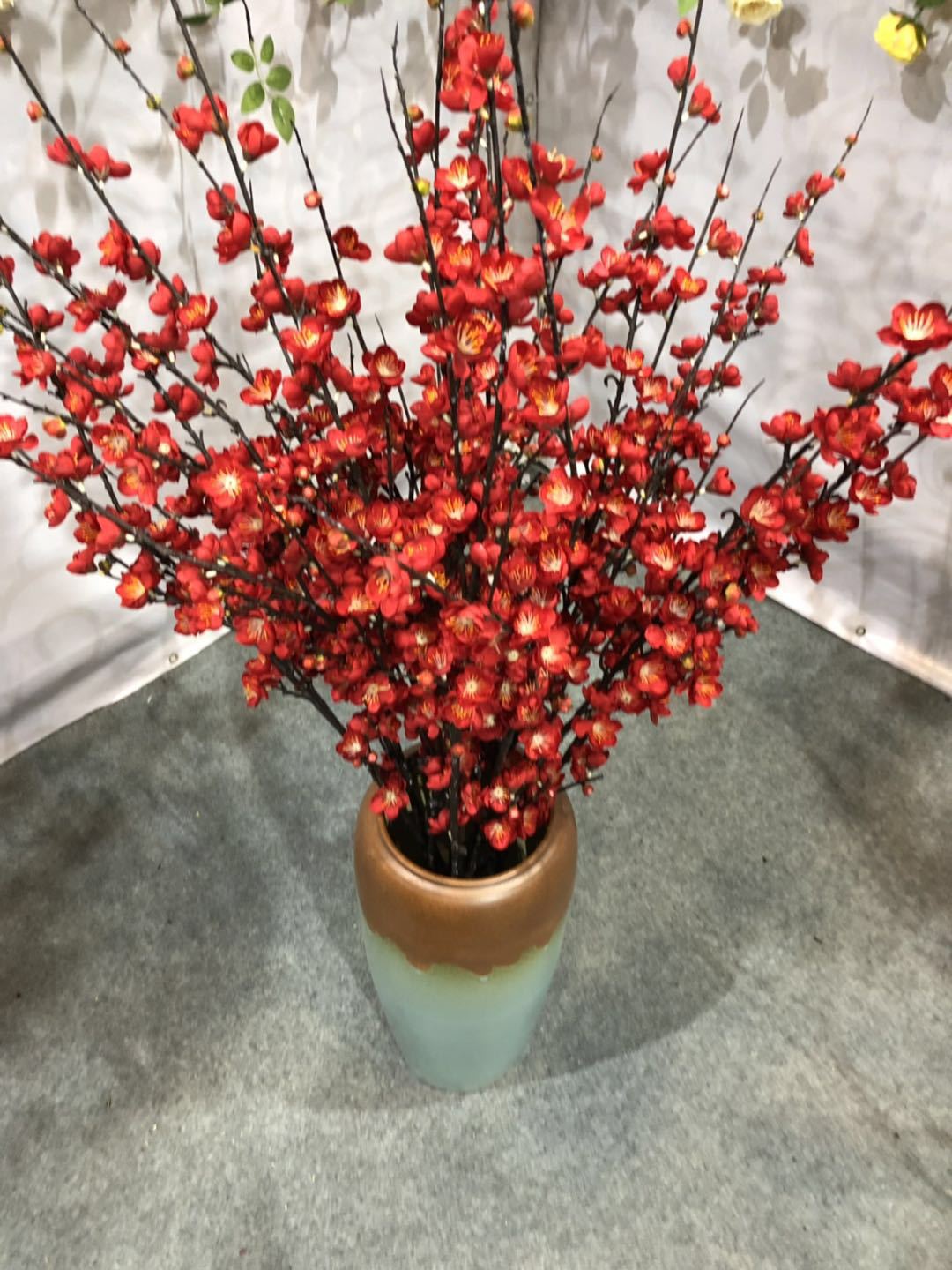 Simulation of wintersweet simulation of red plum blossom pink peach blossom single wintersweet simulation of wintersweet peach blossom stall flower hotel window flower thumbnail