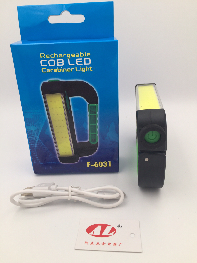 Collapsible work light with magnet USB charging COB
