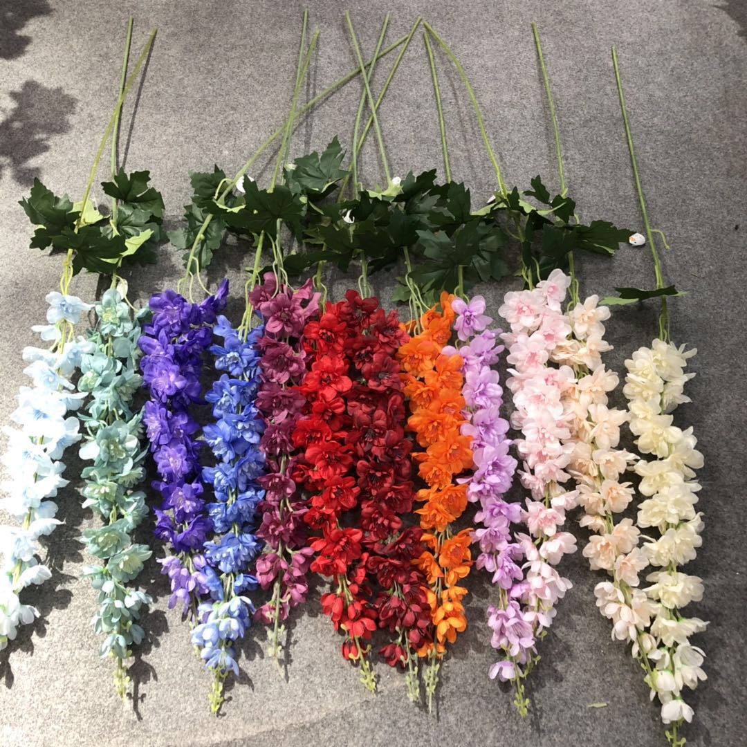 Long-branch delphinium, artificial hyacinth, artificial silk flower, single tall and long-branch wedding flowers for landscape direct sales