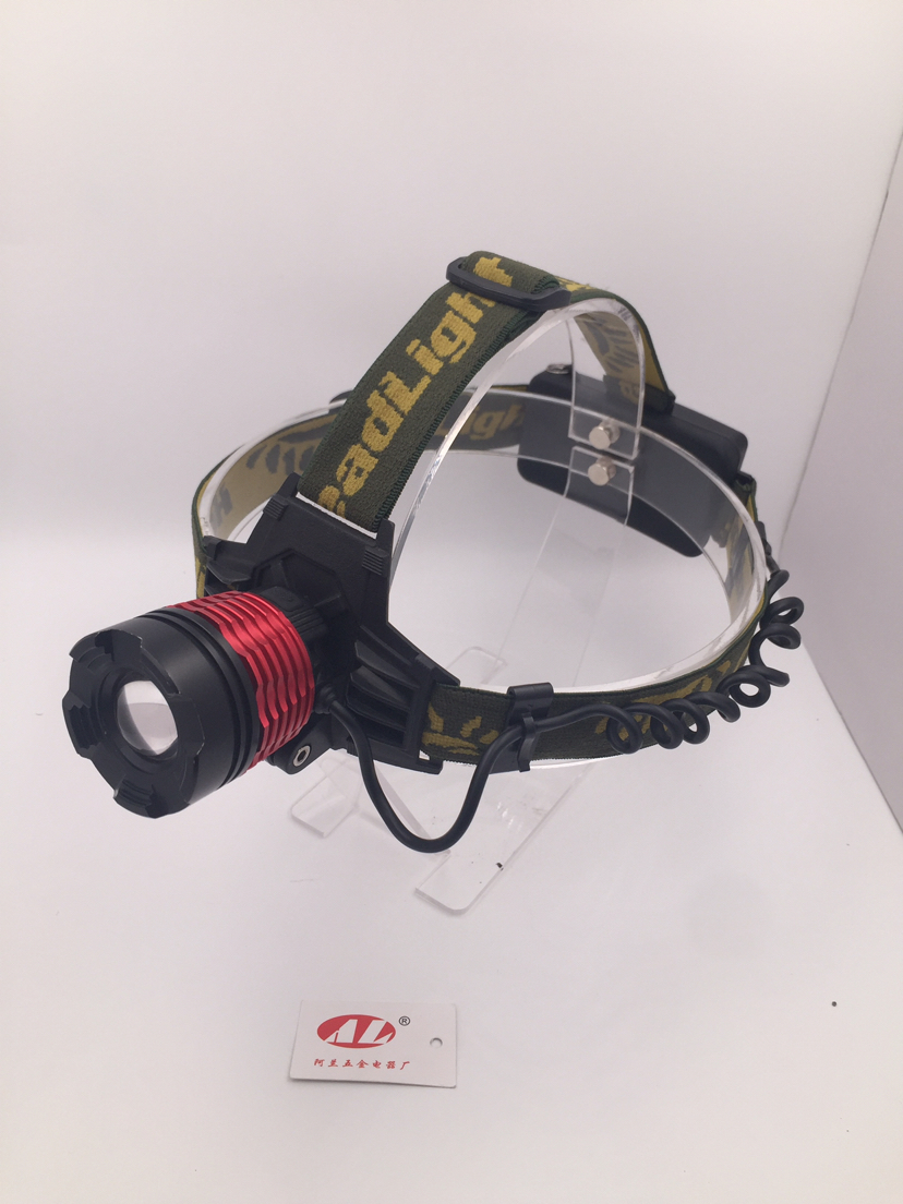 Dual light White + Blue light outdoor headlight charging Miner night fishing headlight zoom 18650