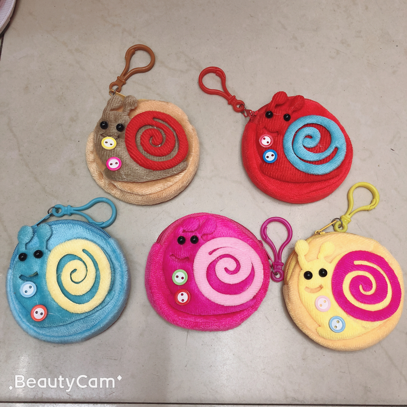 Accessory wallet, plush coin wallet, cartoon wallet, snail wallet, 8cm wallet details Picture