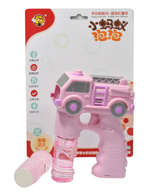 Solid color fire protection. Police car bubble machine bubble gun with music and light, fully automatic bubble-blowing toy