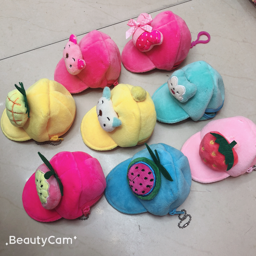 Plush wallet, hat wallet, coin purse, cartoon head hat wallet, baseball cap coin purse details Picture
