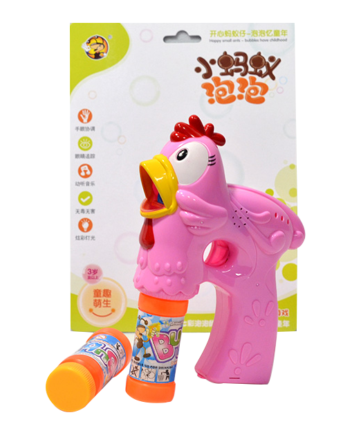 Solid color chicken bubble machine, bubble gun, music, light, fully automatic toy