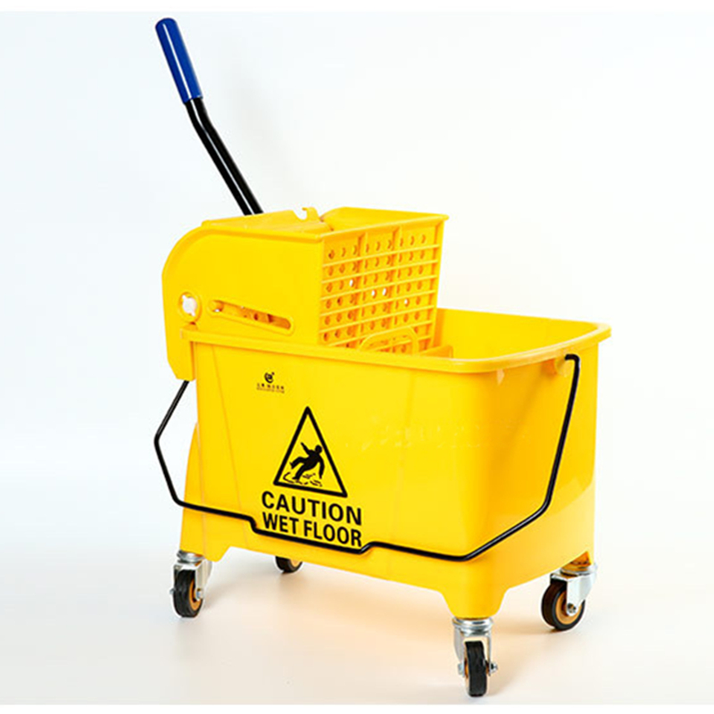 酒店用品榨水车塑料加厚单桶拖把桶手压式清洁酒店商场挤水20L