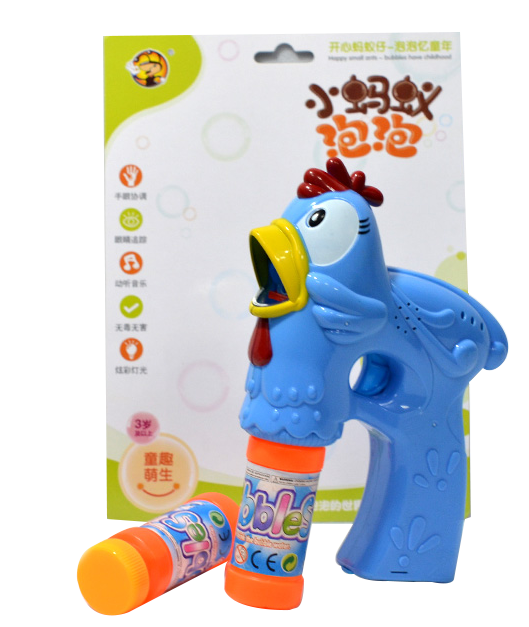 Solid color chicken bubble machine, bubble gun, music, light, fully automatic toy details Picture