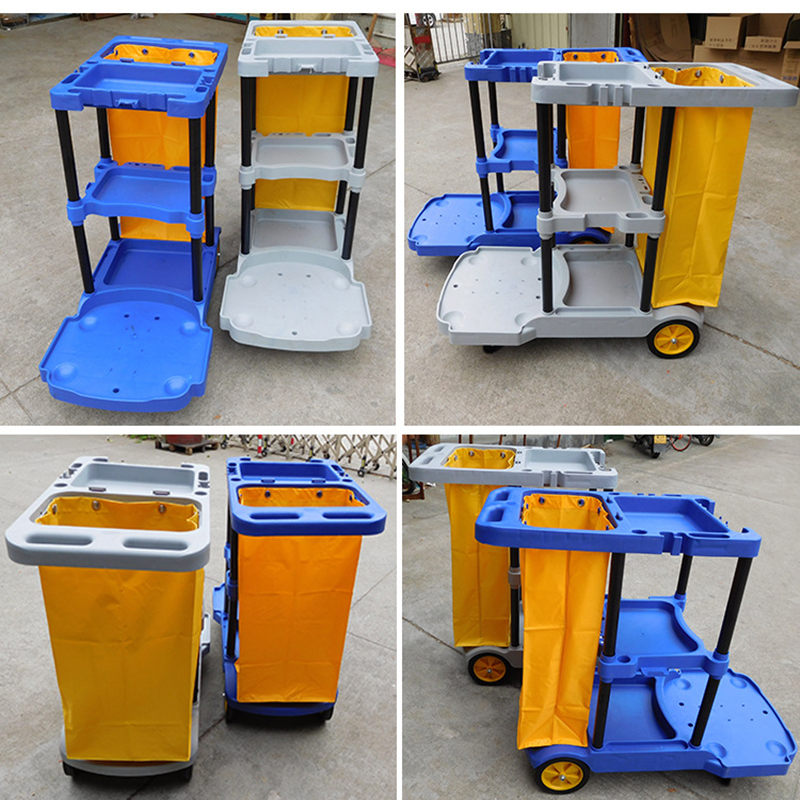 Hotel linen cart, hotel room service cart, stainless steel single-sided and double-sided room entrance cart, cleaning and sanitation work cart Specification image
