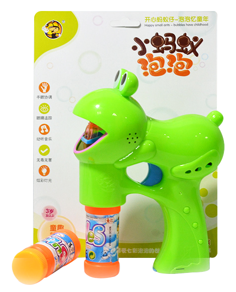 Douyin electric solid Color Frog bubble machine bubble gun
