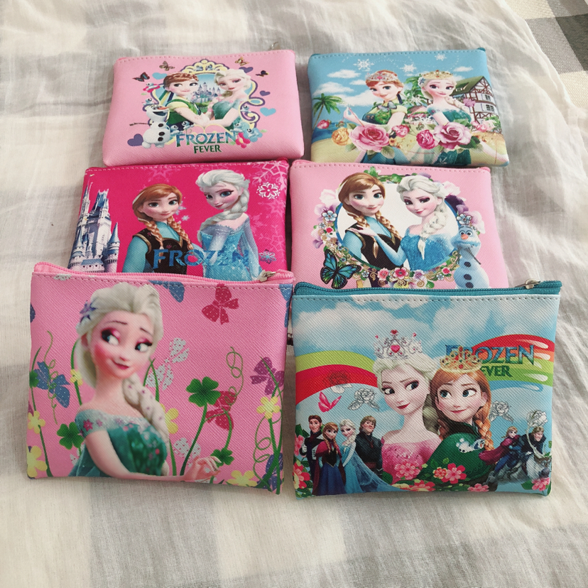 Plush coin purse, coin purse pu wallet, double-sided heat transfer wallet, cartoon coin purse, square wallet