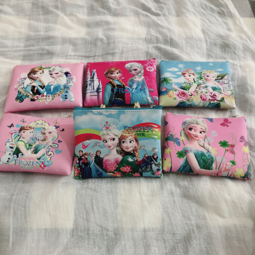 Plush coin purse, coin purse pu wallet, double-sided heat transfer wallet, cartoon coin purse, square wallet Specification image