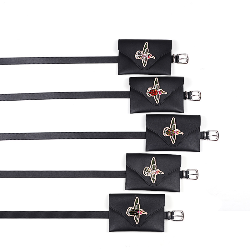 2018新款腰包欧美时尚女士腰包小方包单圈百搭裤柳钉皮带厂家直销