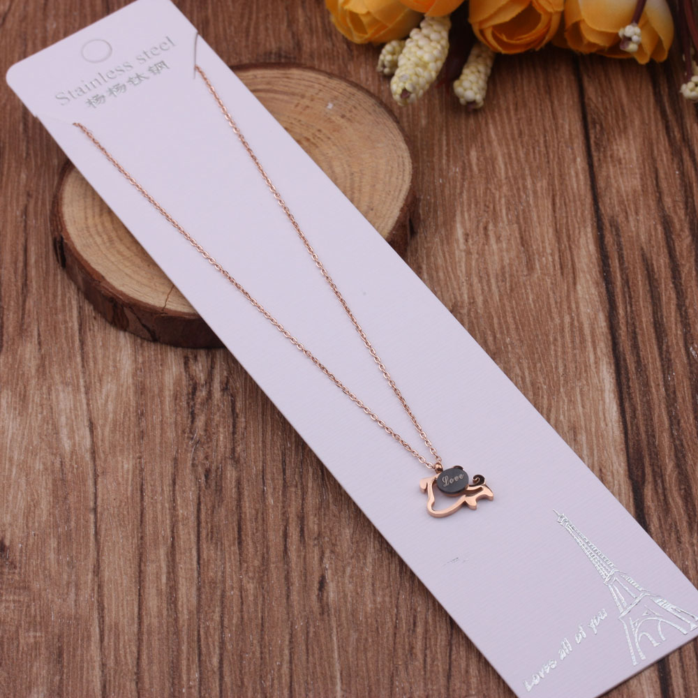 Colorful gold ring necklace, a trendy female Internet celebrity, simple and elegant, niche collarbone chain for women, 18K rose gold titanium steel pendant style Specification image