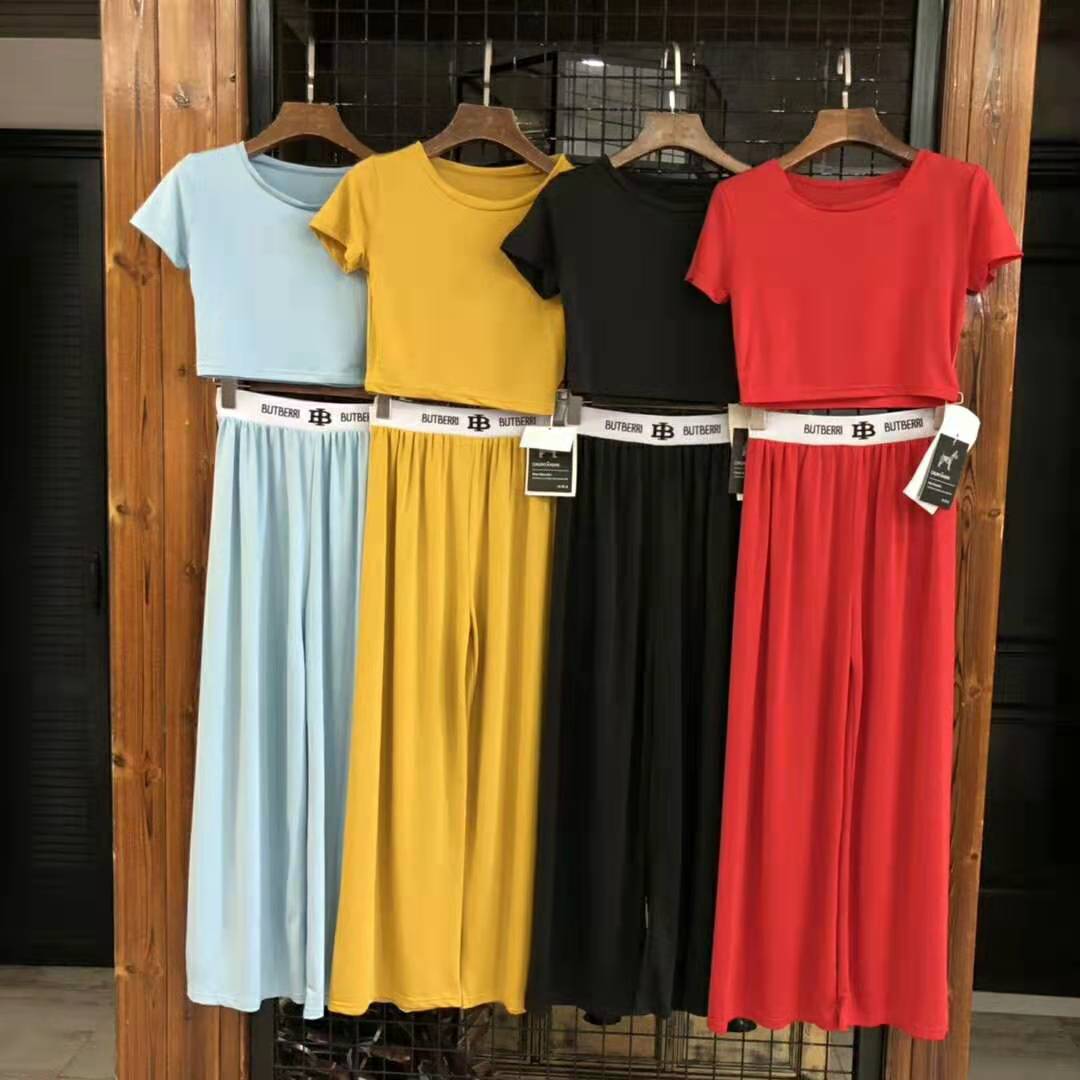 The popular casual set of wide-leg pants made of copper ammonia silk, the same style as the female Douyin Kaka