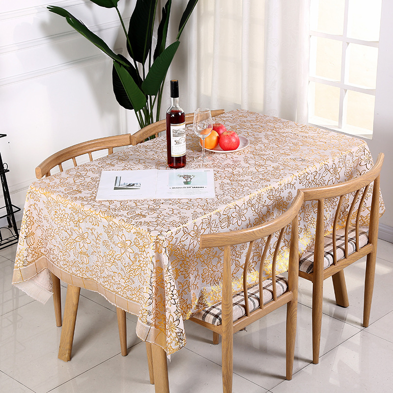 New high-end PVC gold and silver embossed special edition tablecloths in rectangular shape, customizable European-style tea table MATS wholesale Application Scenario