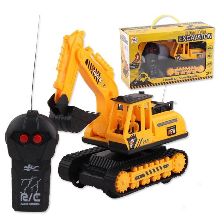 二通遥控挖掘机 工程车玩具 电动遥控挖土机耐摔儿童玩具
