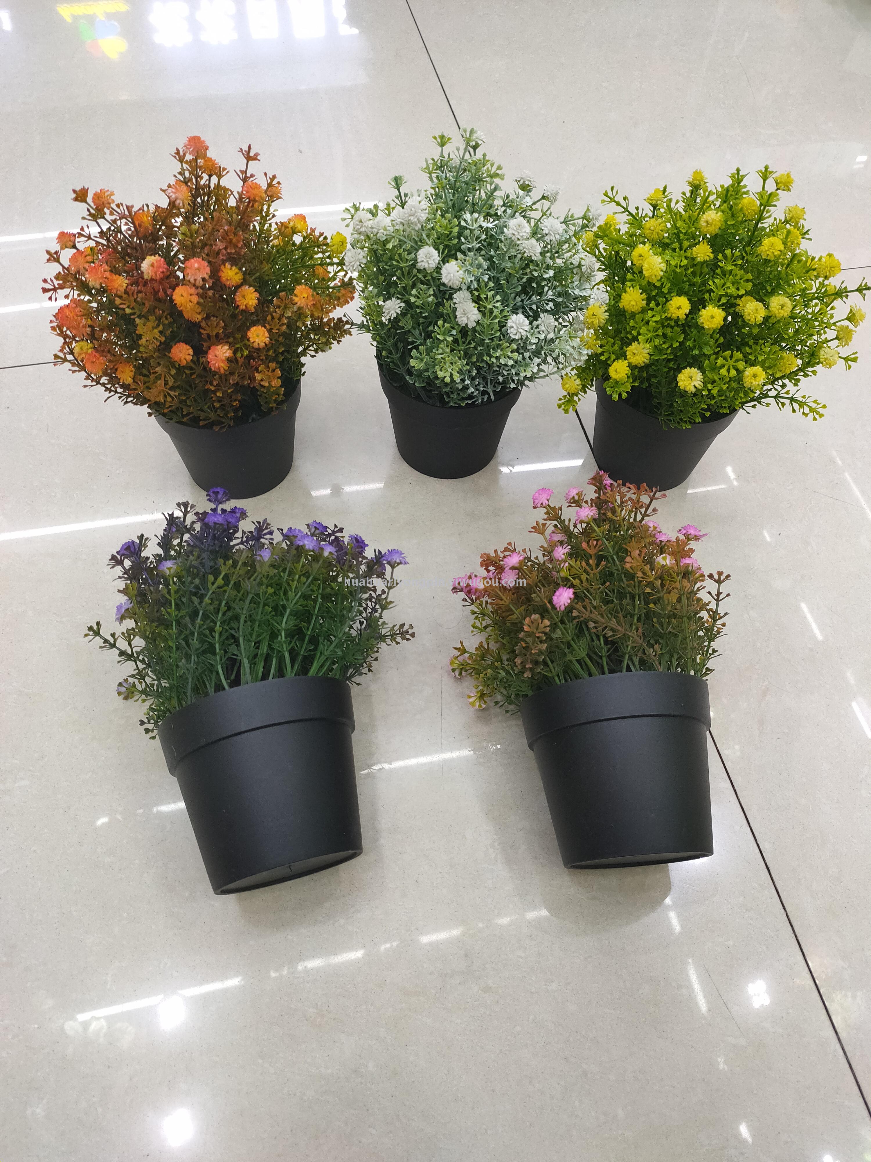 New black basin bonsai flower fake flower decoration living room interior decoration imitation flowers artificial flowers wholesale Milan flowers