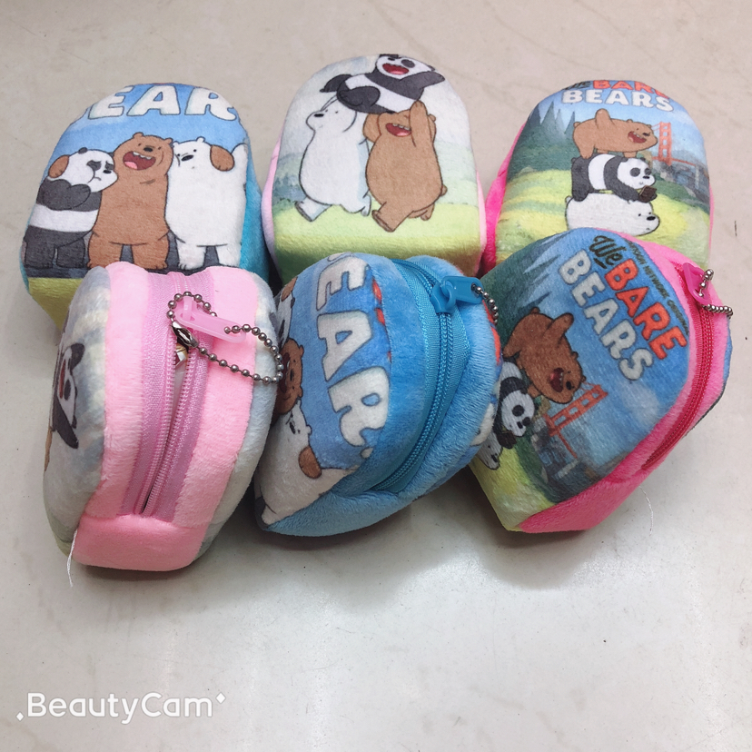 Three-dimensional small schoolbag, coin purse, coin purse, double-sided printed coin purse, bear coin purse details Picture