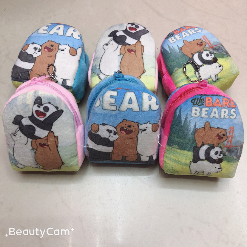 Three-dimensional small schoolbag, coin purse, coin purse, double-sided printed coin purse, bear coin purse Specification image