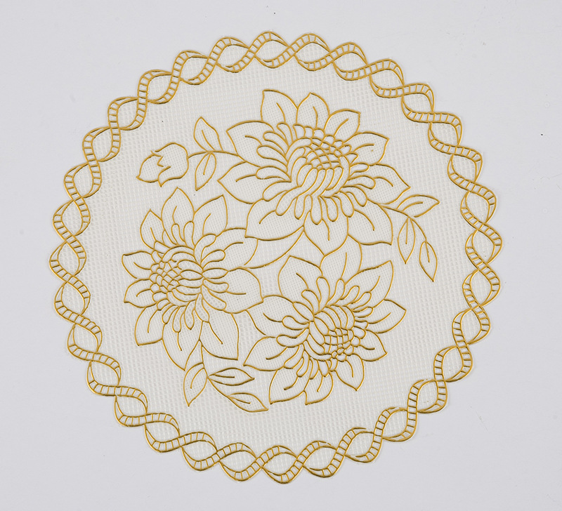 Creative gift gilding pads, 20cm round small coasters, ceramic bowl placemats, wholesale anti-slip ashtrays and vase pads Application Scenario