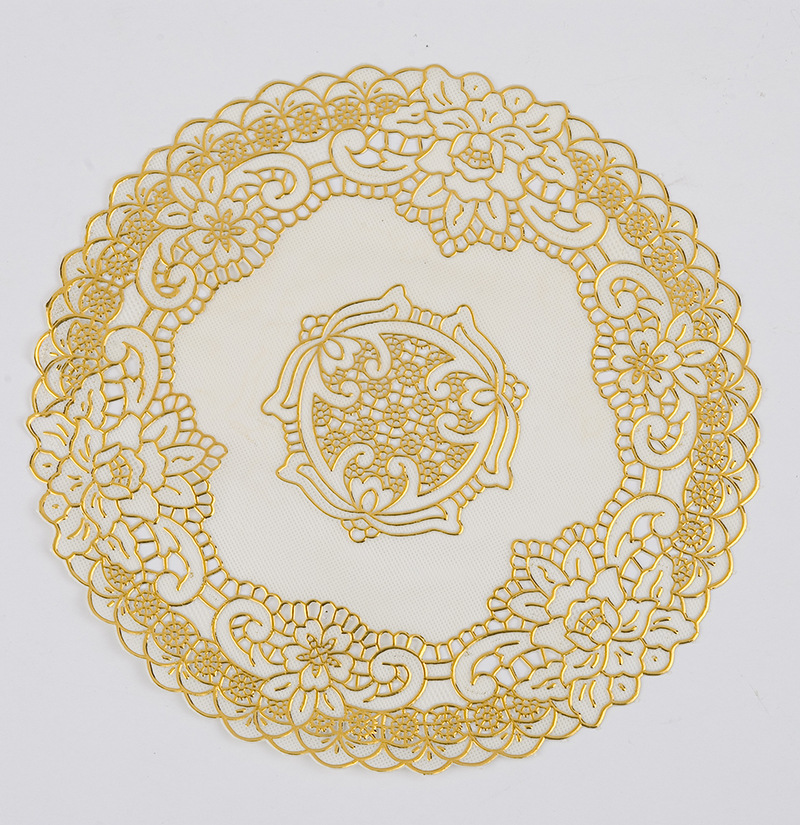 创意礼品烫金垫 20cm圆形小杯垫陶瓷碗餐垫批发 防滑烟缸花瓶垫