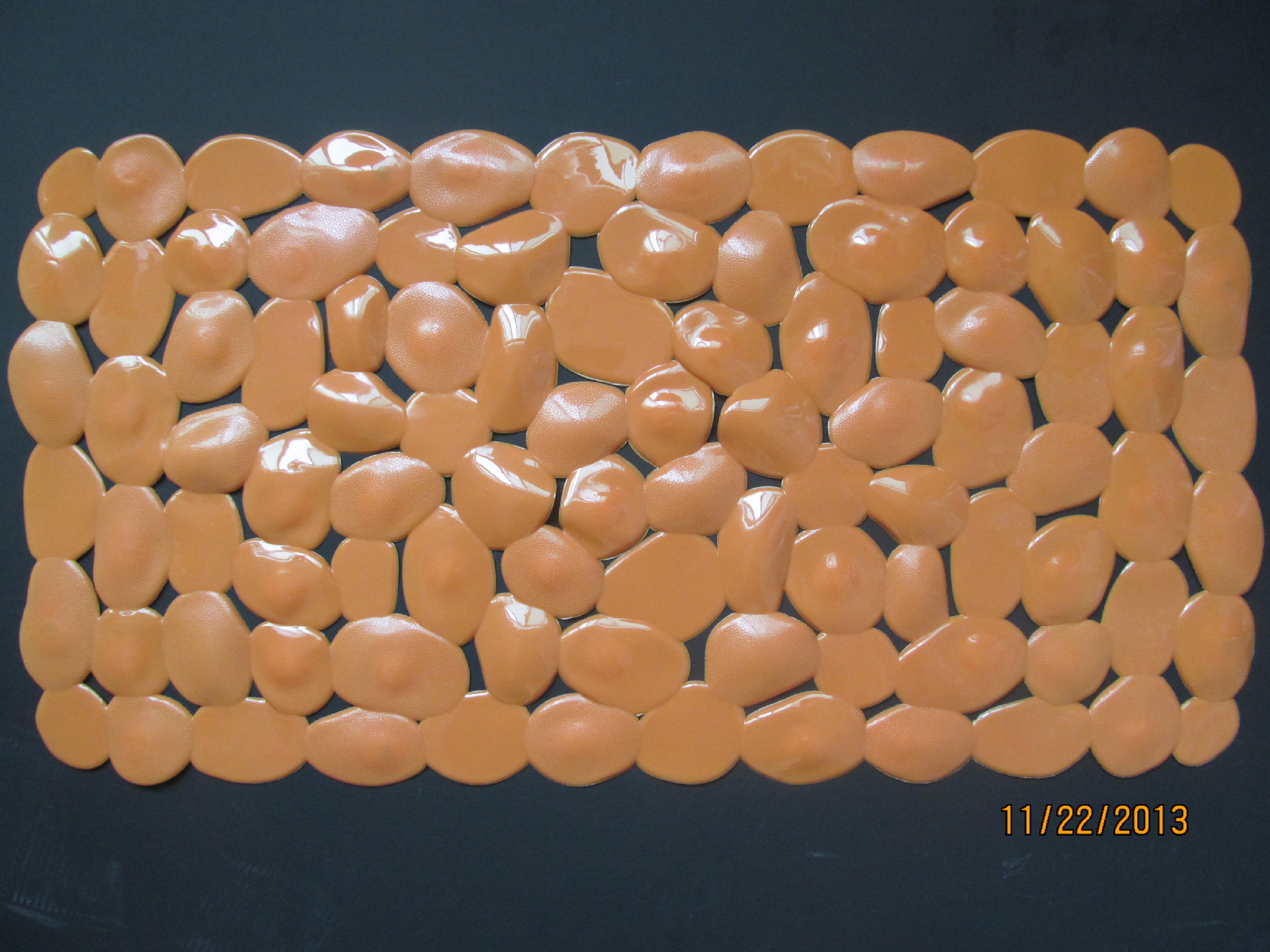 浴室防滑垫洗澡淋浴实色方形大石头带吸盘按摩脚垫