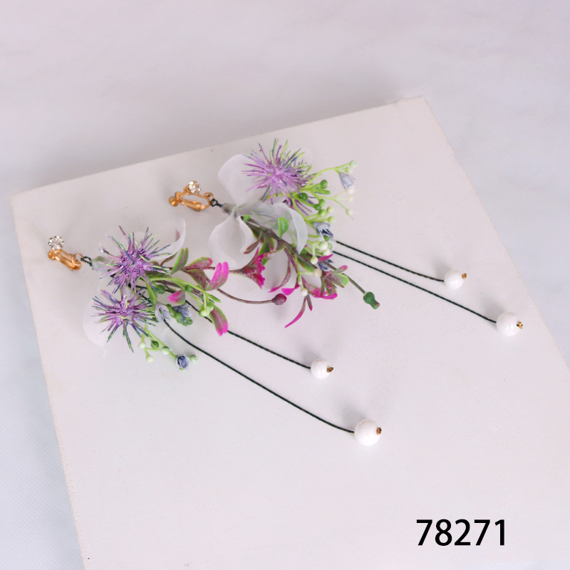 Forest-style super fairy-like headwear, princess bride wedding hair accessory, fairy-like wedding dress accessories, Korean-style veil headband earring set Application Scenario