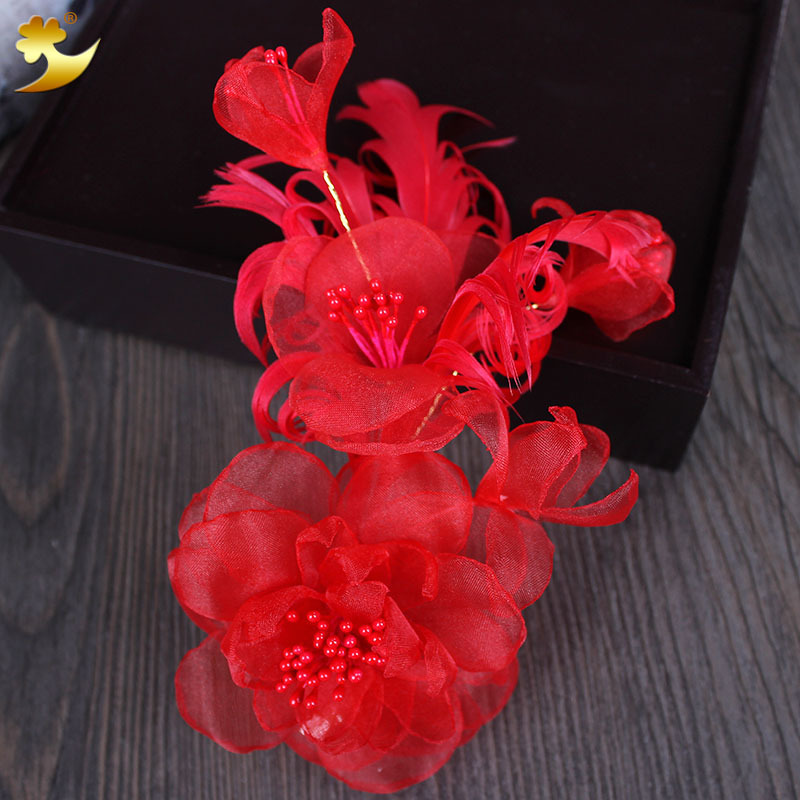 Fashionable and creative European-style flower vintage hair clips, side clips, top clips, headwear, soft and flowing accessories for wedding and dinner parties details Picture