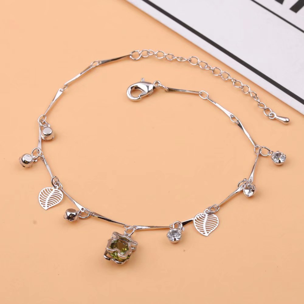 Pudding Station's new bell bracelet and anklet for women's Korean style, simple and sexy, forest-themed birthday for best friends