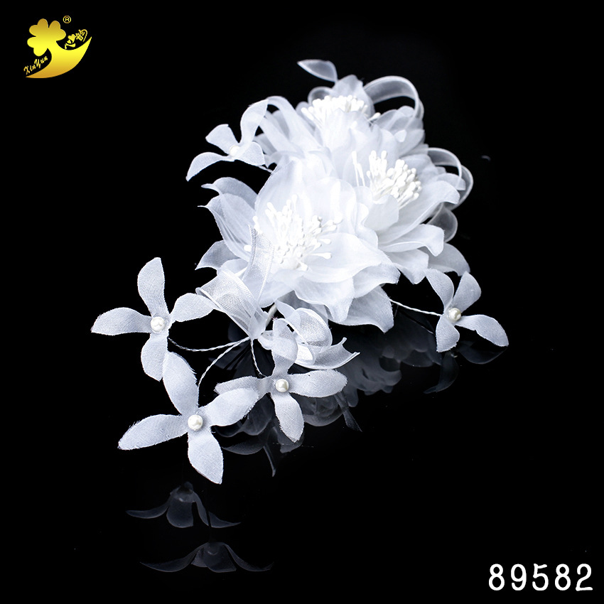 Direct sales of Korean updo style hair flowers, fairy hair accessories, handcrafted 2018 hair accessories, hair clips, wedding bridesmaid visual items Application Scenario