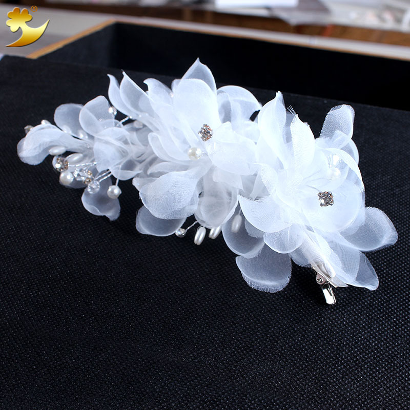 Wholesale of Korean-style handcrafted silk hair accessories, bride side clips, wedding dress hairpins, and bride hair clips