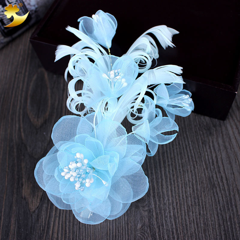 Fashionable and creative European-style flower vintage hair clips, side clips, top clips, headwear, soft and flowing accessories for wedding and dinner parties Application Scenario