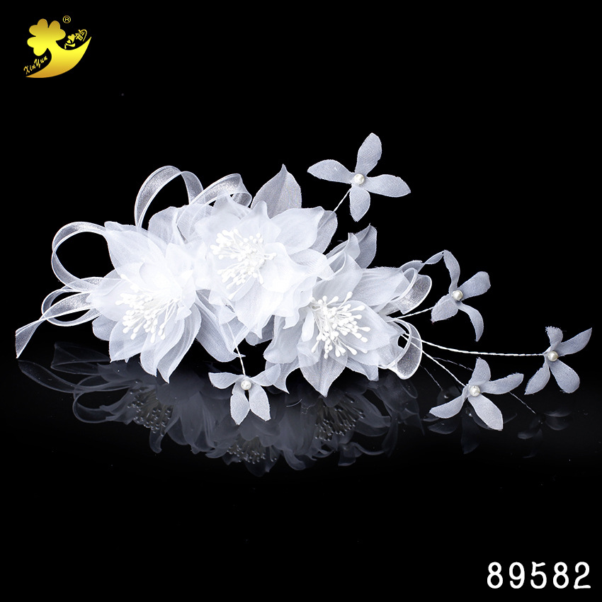 Direct sales of Korean updo style hair flowers, fairy hair accessories, handcrafted 2018 hair accessories, hair clips, wedding bridesmaid visual items Specification image