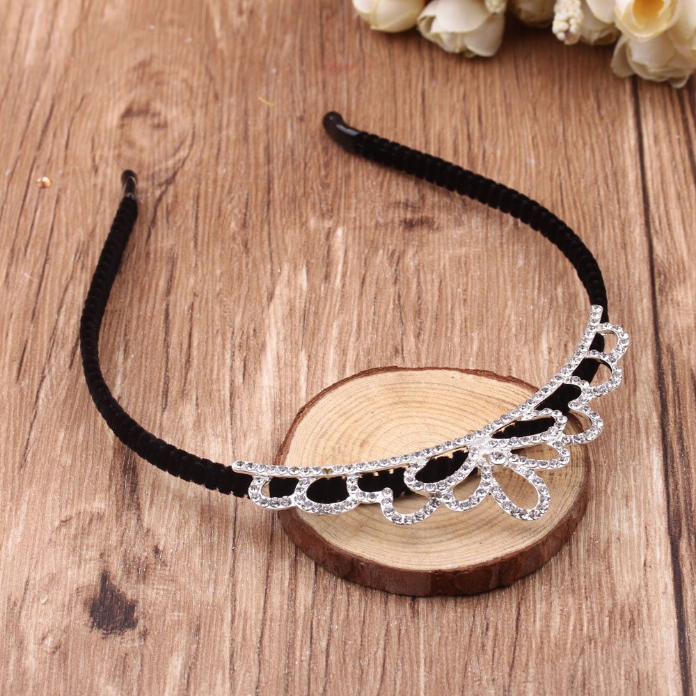Hair clips, water diamond headbands, hair clips, hair flower headbands, Korean wide-edge pressed simple clips for ladies' hair Item Picture