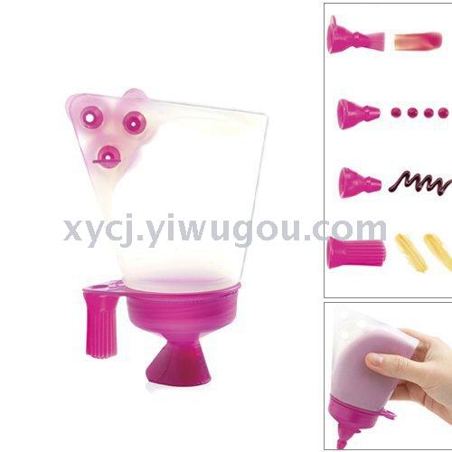 TV product deco pocket Silicone chocolate cream cake decorator and decorator pen three-in-one set details Picture