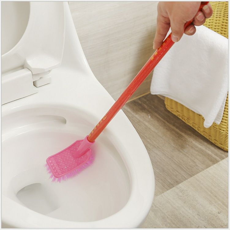 Simple wooden handle square toilet brush, cleaning brush, plastic toilet brush, bathroom cleaning products factory direct sales Specification image