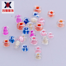 透明染芯玻璃米珠 DIY手工串珠 染芯珠 批发供应小米珠 450g/包