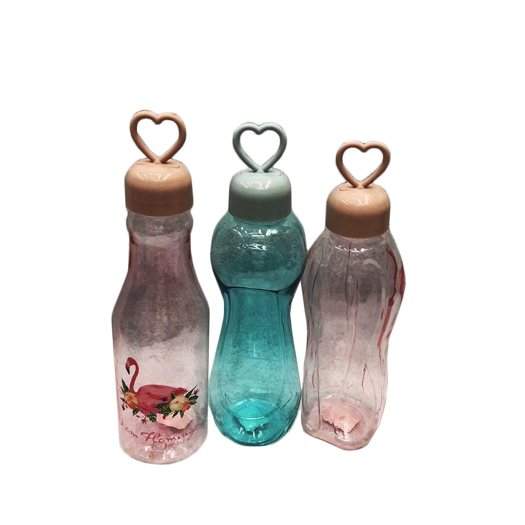 桃心形提手随手杯新款密封户外运动水壶时尚印花太空杯RS-201125