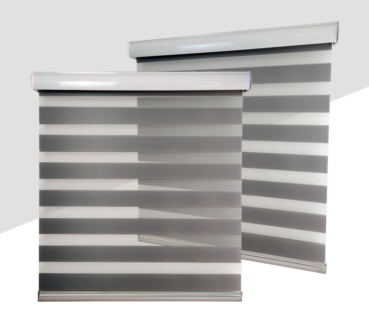 定制韩式布百叶双层柔纱帘遮光透景窗帘成品办公室卷帘卧室卫生间